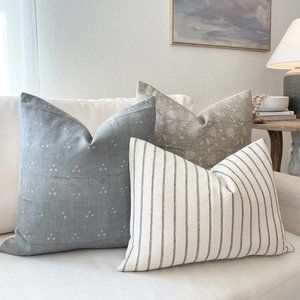 Brand New Designer Linen Pillow Covers Set of 3